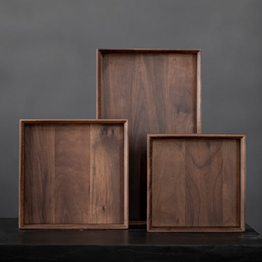 Gohobi Japanese-style Wabi-Sabi Walnut Serving Tray 010