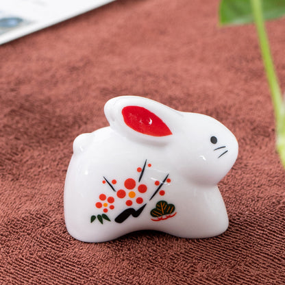 Gohobi Handmade Ceramic White Rabbit Ornament