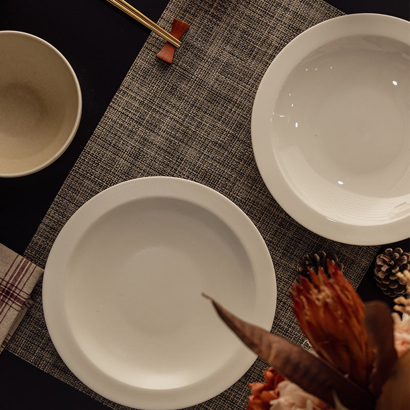 Gohobi Painted Gold Small-Foot Flat-Edge Plate