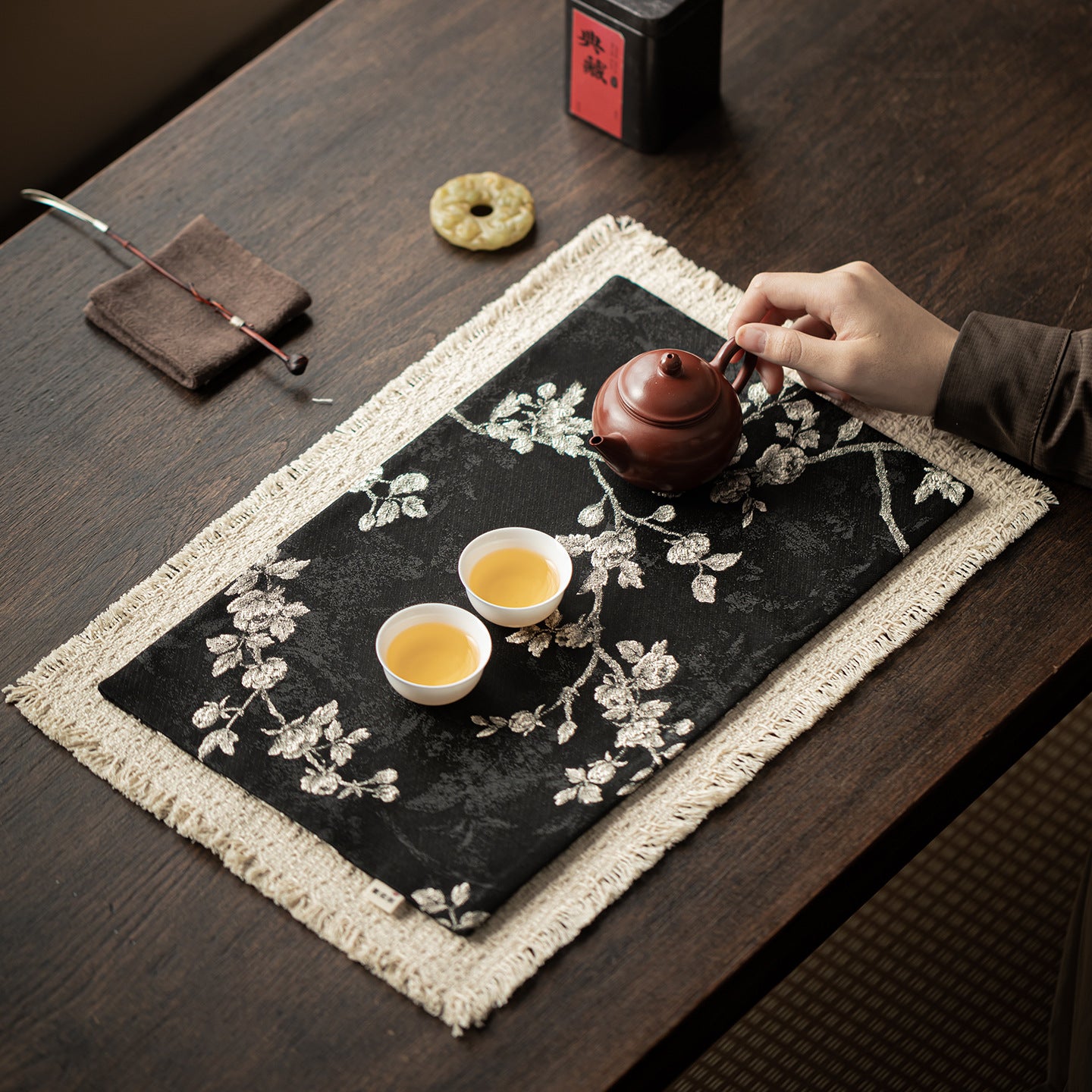 Gohobi Guofeng Brocade Tea Banquet Double-Sided Embroidered Tea Towel