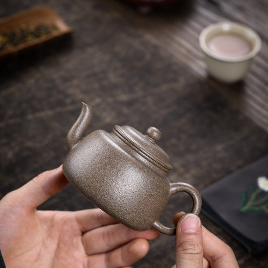 [Chingshui Tang 青水堂] Handmade Yixing Zisha Sandy Purple Clay Teapot – 170ml Original Ore Qing jiangpo Clay, Handmade Light Body with Built-in Filter, Traditional Chinese Purple Clay Teaware