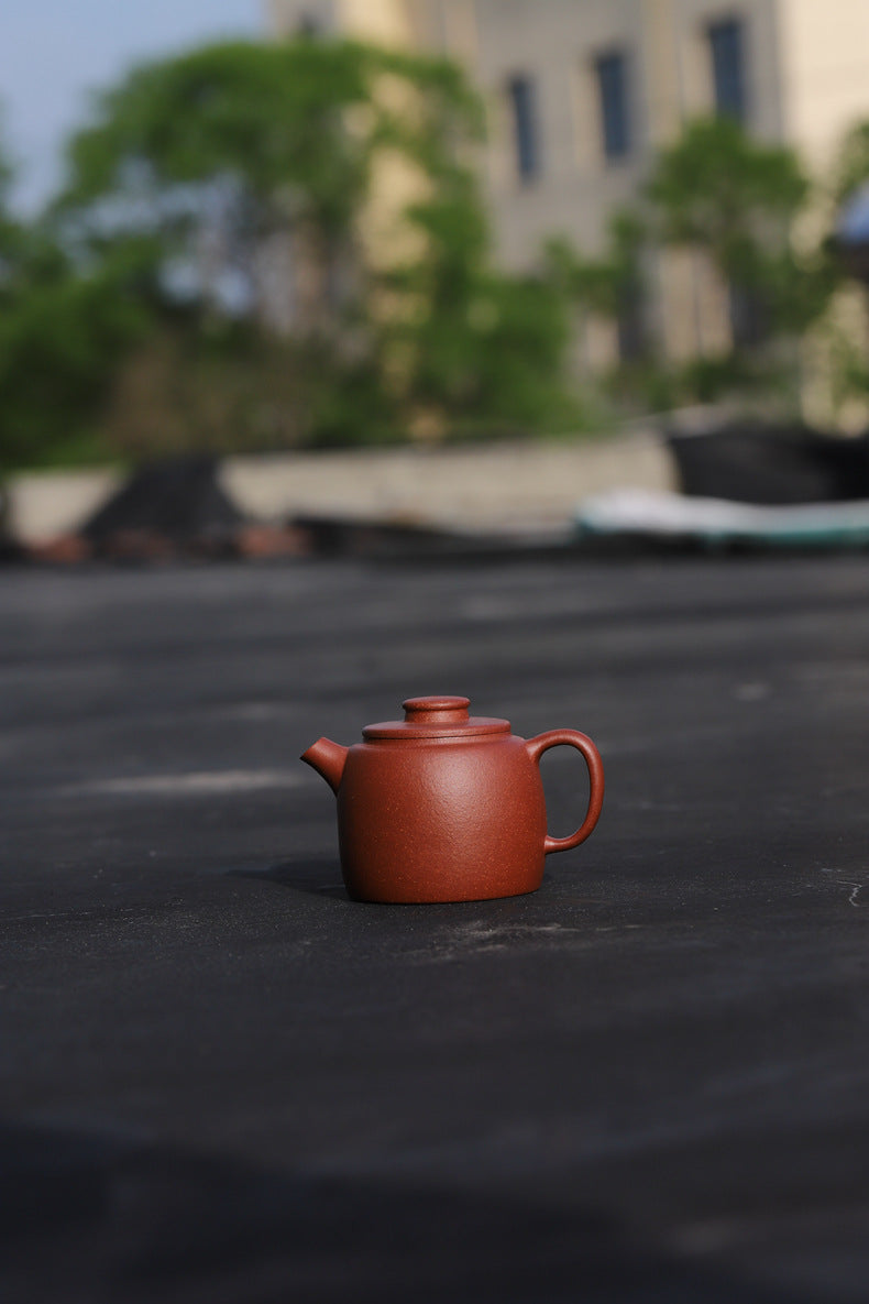 [Chingshui Tang 青水堂] Handmade Yixing Zisha Sandy Purple Clay Teapot – 100ml Handmade Jiangpo Clay Xiao Julun (Small Giant Wheel) Style Teapot, Thin-Walled Small Gongfu Teapot with Built-in Filter
