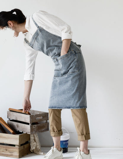 Gohobi Heavy-Duty Cotton Canvas Denim Apron