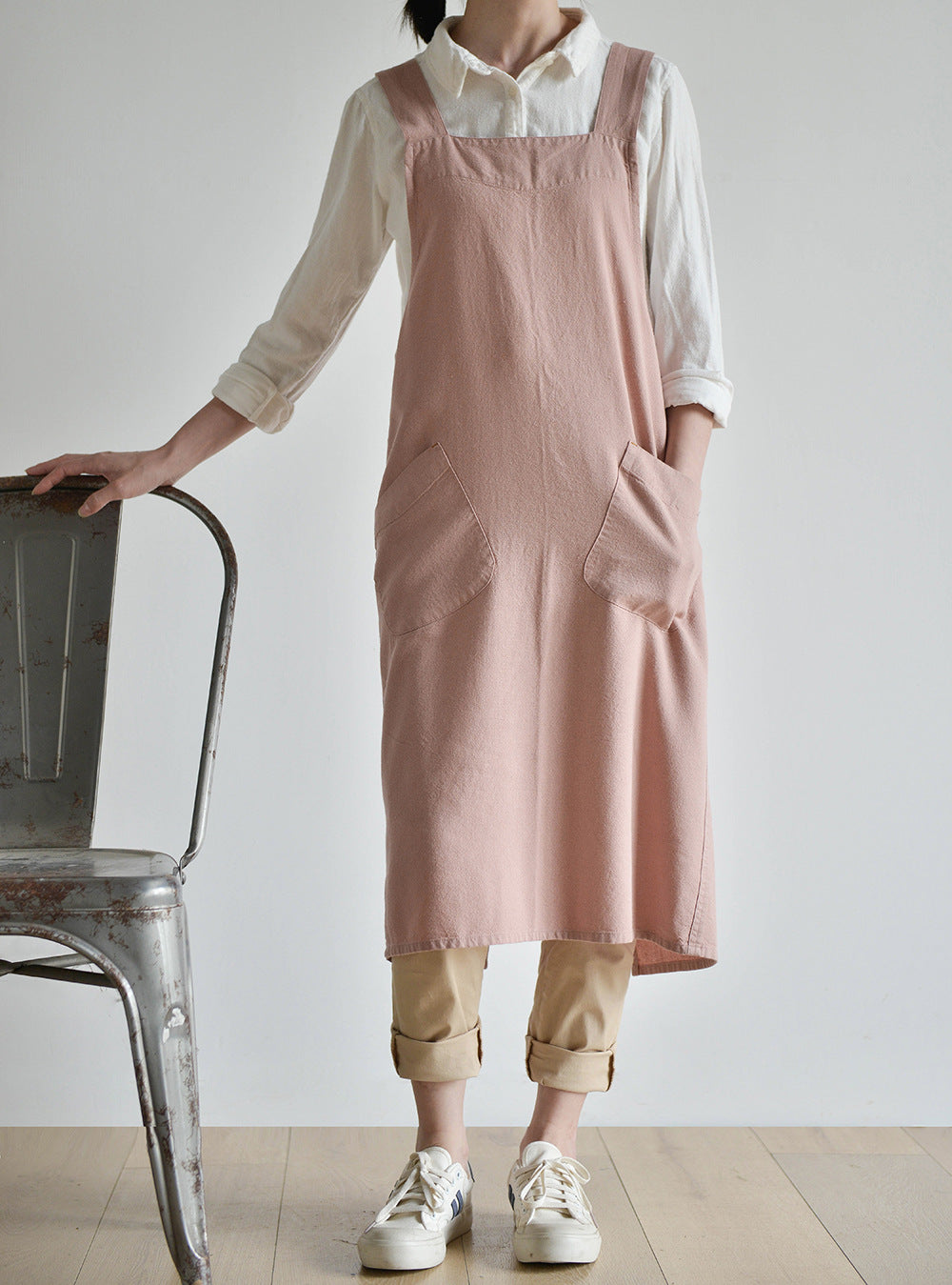 Gohobi Japanese Minimalist Linen Gardening Apron