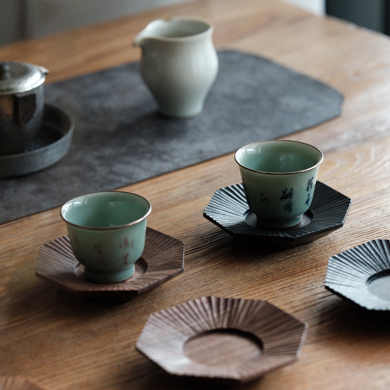 Gohobi Japanese-Style Octagonal Black Walnut Coaster