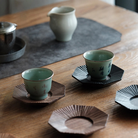 Gohobi Japanese-Style Octagonal Black Walnut Coaster