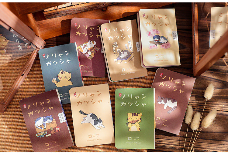 Gohobi Japanese Cat Magnetic Notebook, Monthly Planner, Study Notebook, Pocket Diary