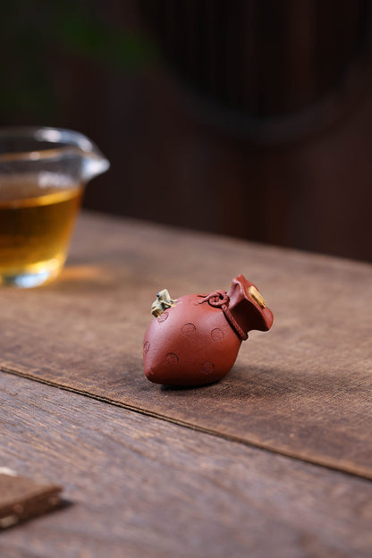 Gohobi Yixing Purple Clay Money Bag Frog Tea Pet – Handmade Lucky Ornament