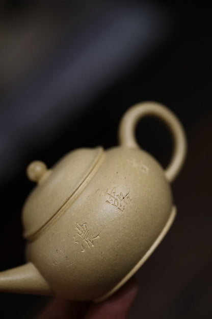 [Chingshui Tang 青水堂] Handmade Yixing Green Zisha Clay Xiaoping Teapot – 100ml Original Ore Benlu Caly with Inner Filter, Semi-Handmade Thin-Walled Gongfu Teapot