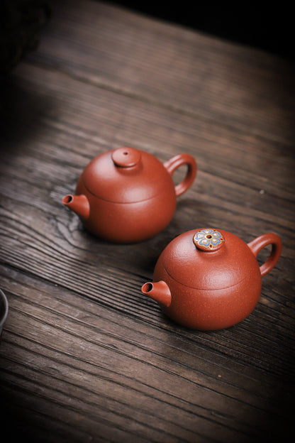 [Chingshui Tang 青水堂] Handmade Yixing Zisha Sandy Purple Clay Teapot – 90ml Handmade Original Ore Jiangpo Clay Bowl-Shaped Teapot, Thin Body with Built-in Filter, Gongfu Small Teaware