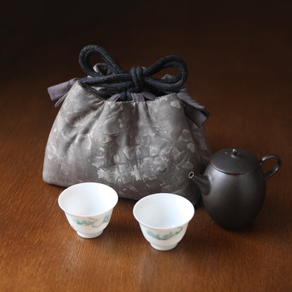 Gohobi Large Dyed Fabric Teaware Storage Travel Bag