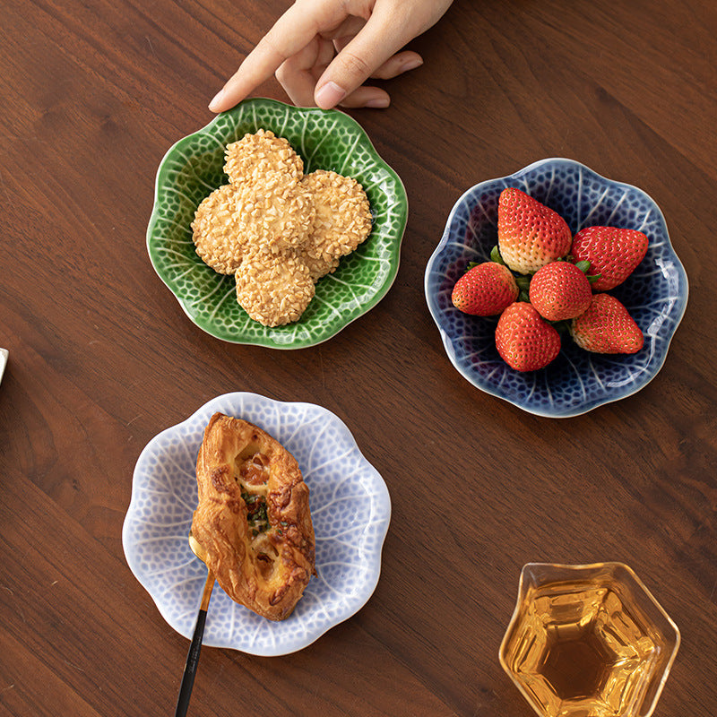 Gohobi Traditional Japanese Glazed Fruit Nuts Small Plate - Hibiscus 004