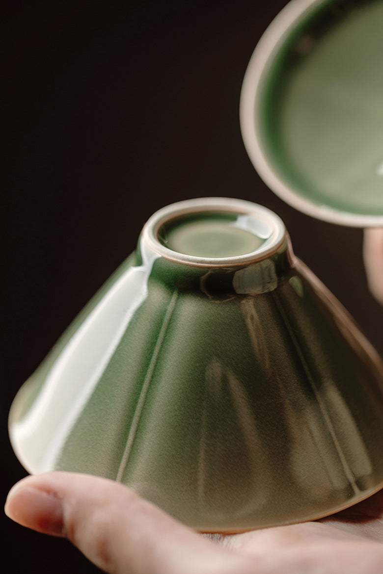 Gohobi Handmade Green and Beidge Gaiwan