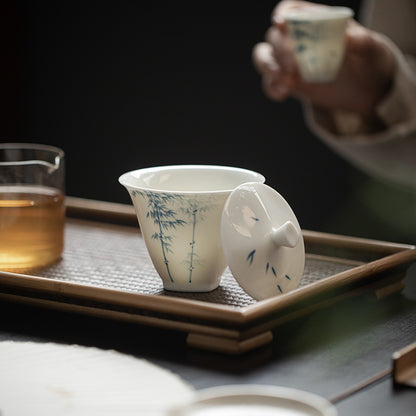 Gohobi Hand-Painted Bamboo Celadon Gaiwan
