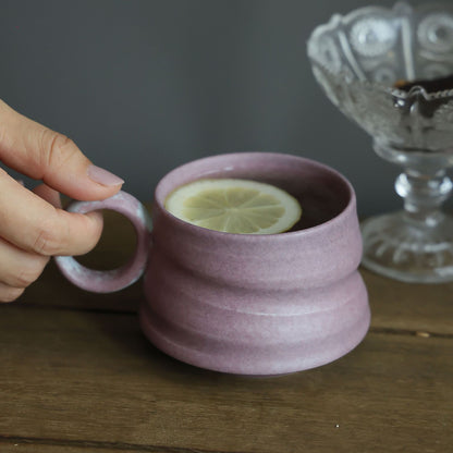 Gohobi Handmade Afternoon Japanese Stoneware Coffee Latte Mug and Saucer Set