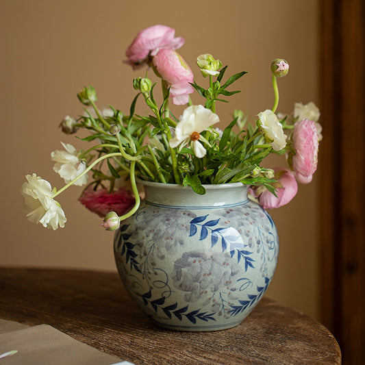 Gohobi Hand-painted Blue and White Vintage Vase