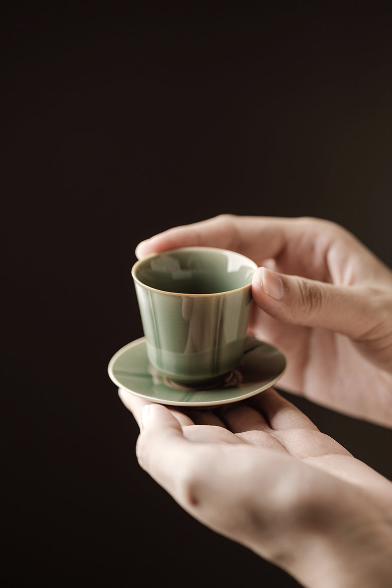 Gohobi Handmade Green Tea Cup and Saucer