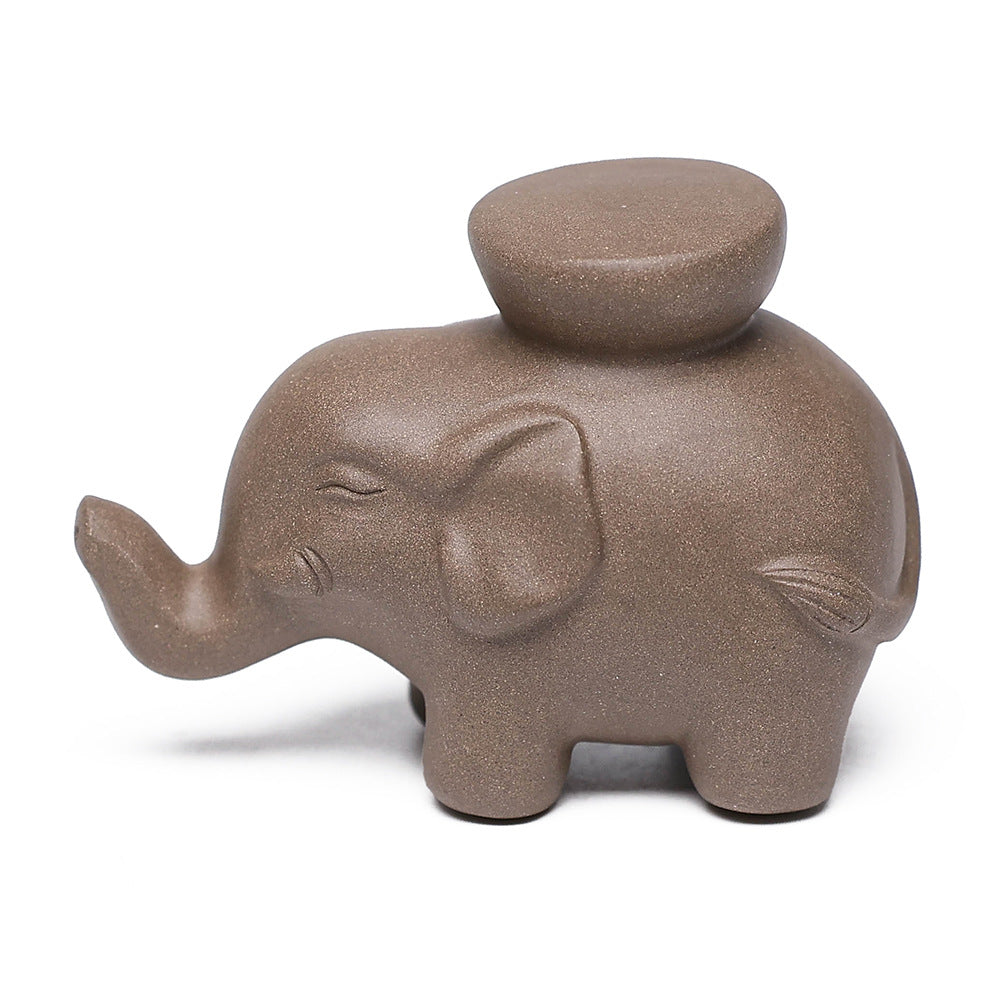 Gohobi Yixing Purple Clay Elephant Lid Holder – Handmade Teapot Lid Rest