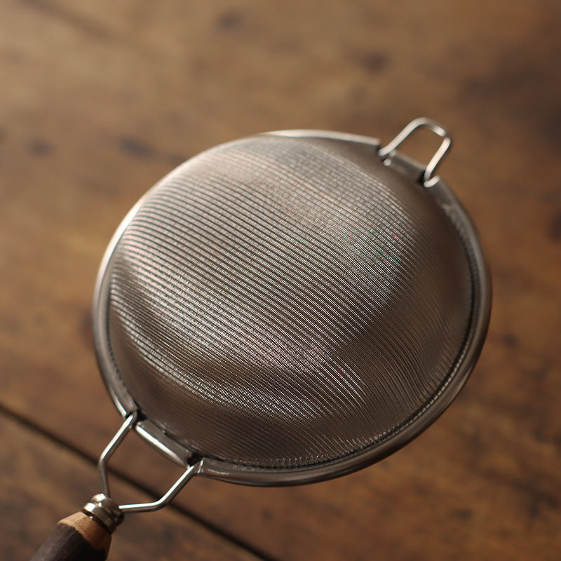 Gohobi New Purple Bamboo Handle Stainless Steel Tea Strainer