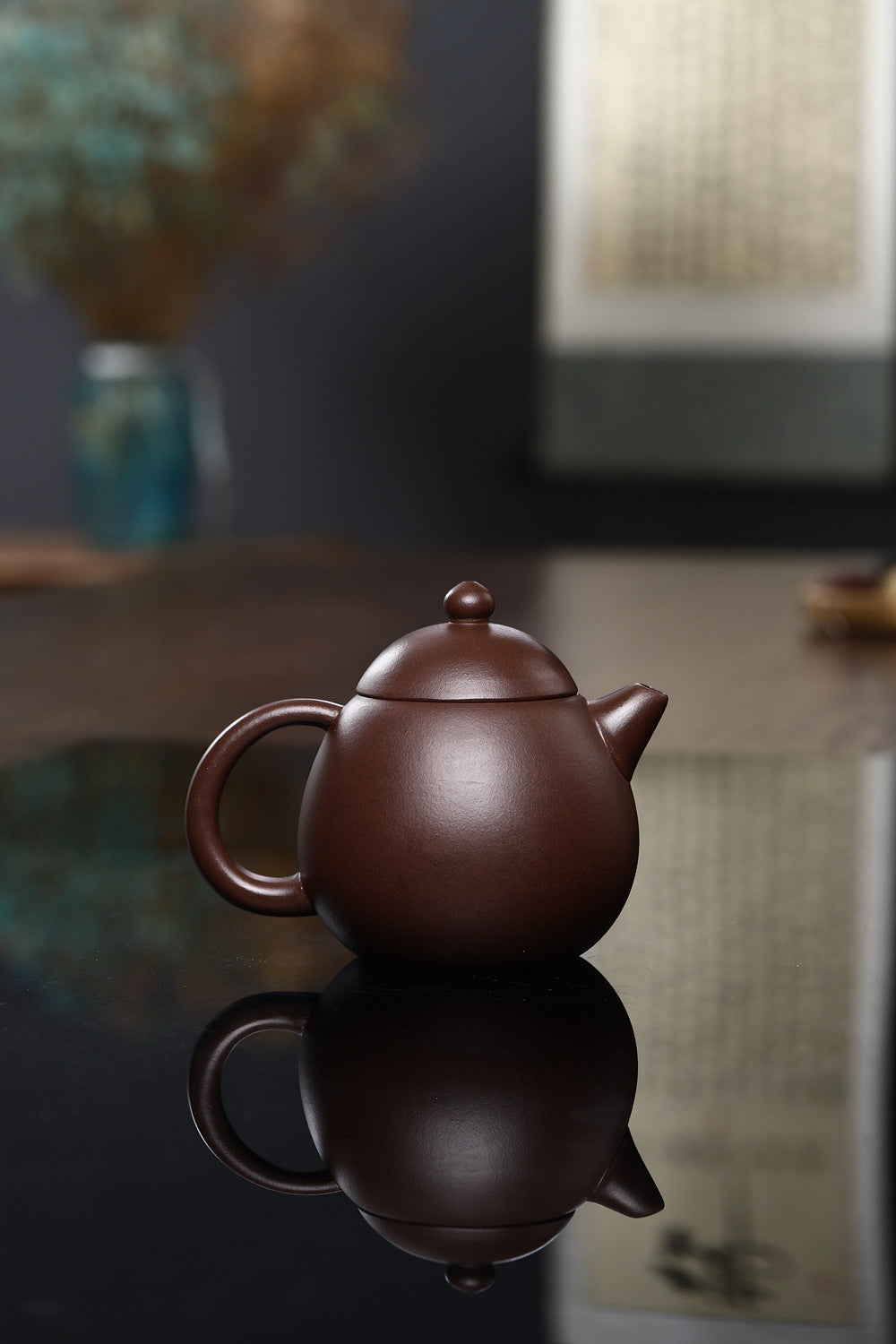 Gohobi Yixing Brown Clay Dragon Egg Teapot