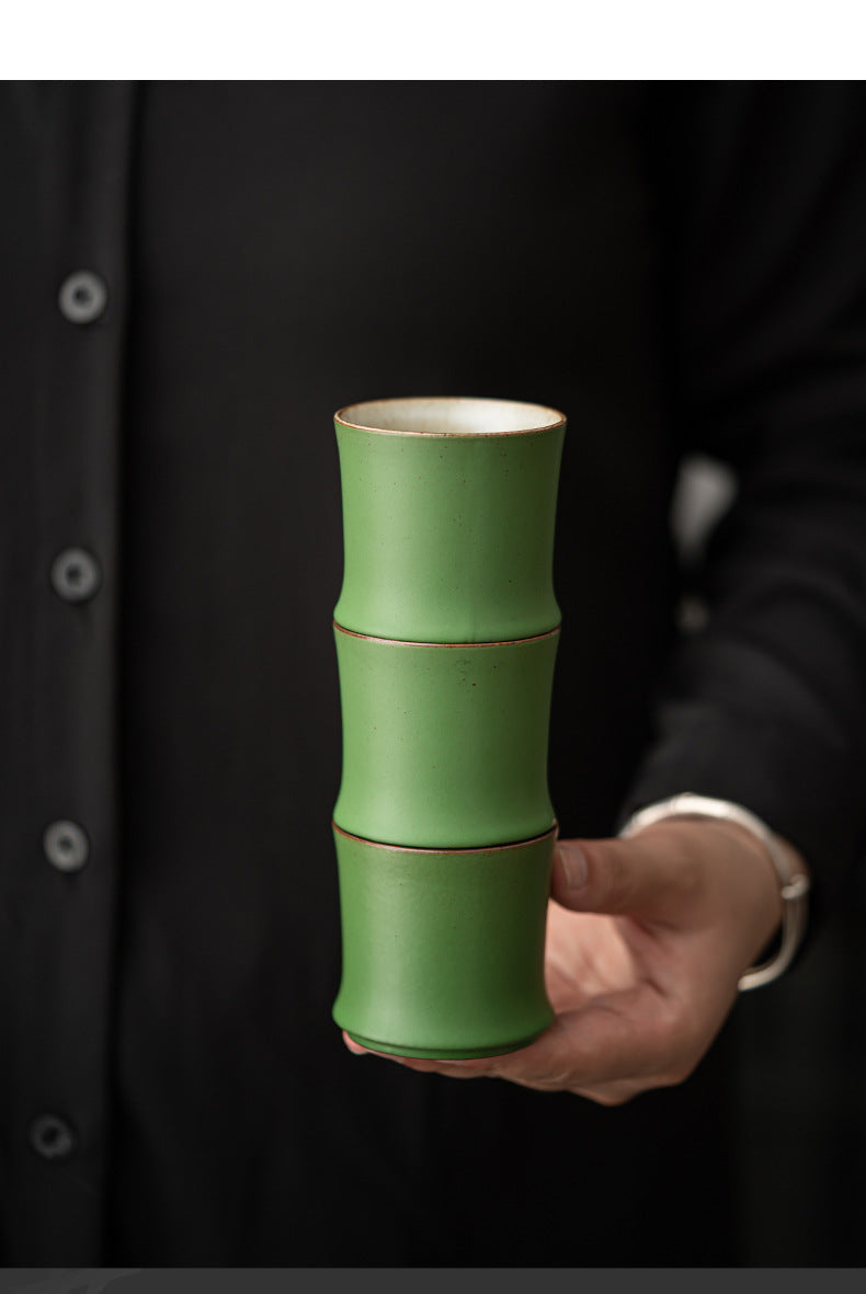 Gohobi Green Bamboo Knot Tea Cup