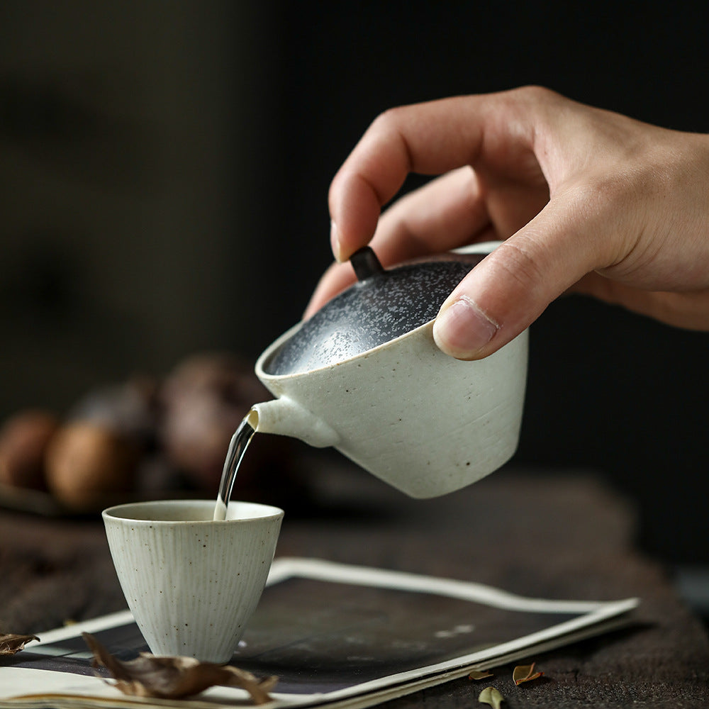 Gohobi Handmade Japanese Style Black and White Gaiwan