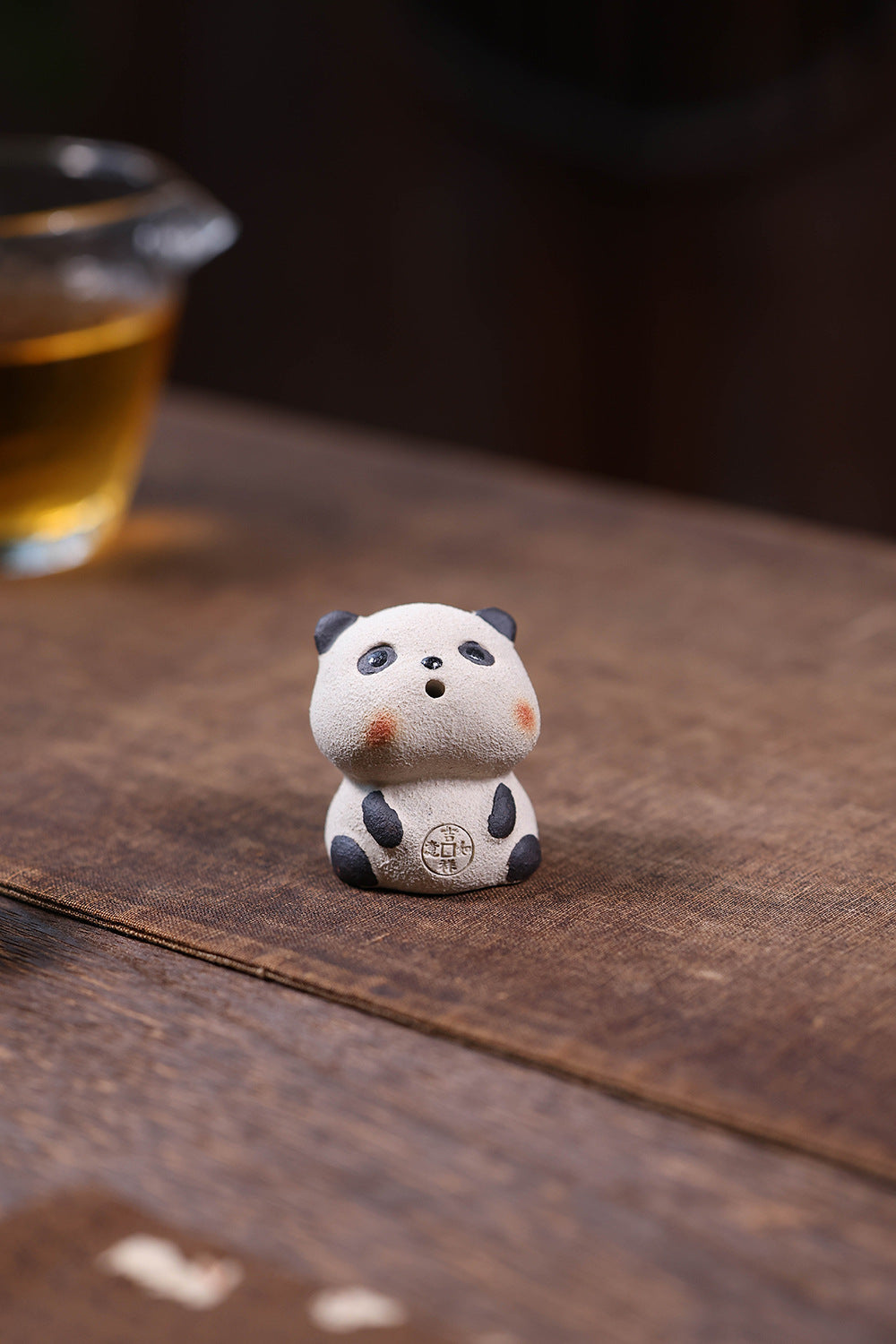 Gohobi Yixing Purple Clay Panda Tea Pet – Incense Holder and Lid Rest