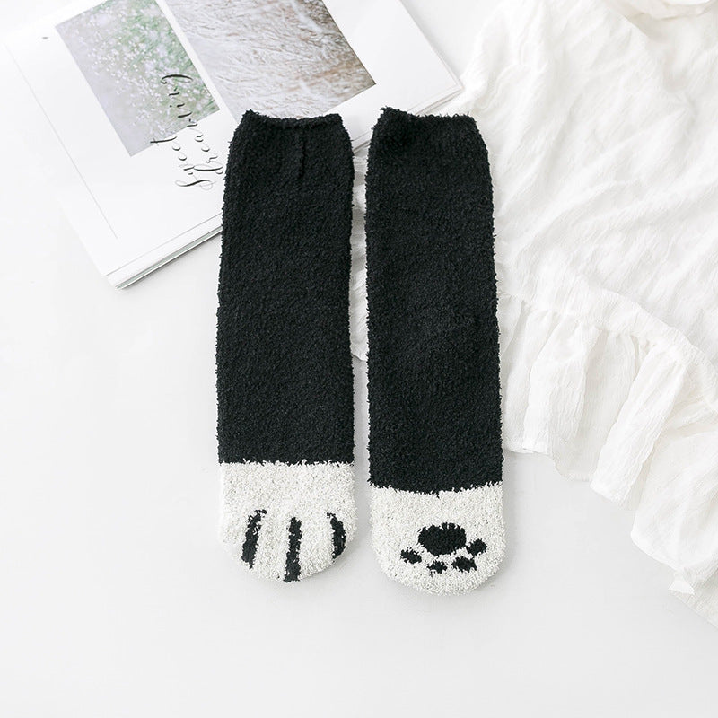 Gohobi Cat Paw Coral Fleece Socks