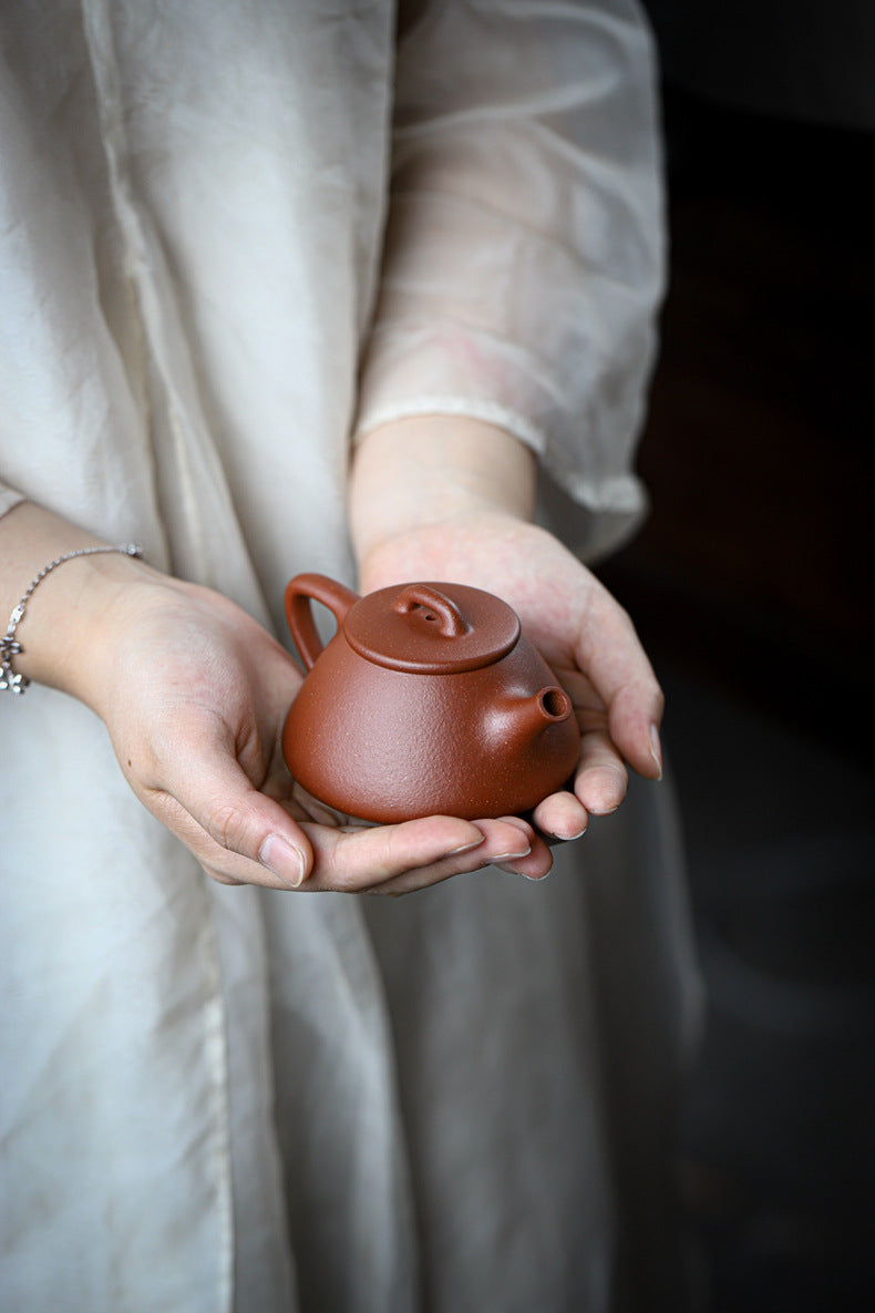[Chingshui Tang 青水堂] Handmade Yixing Zisha Sandy Purple Clay Teapot – 120ml Handmade Original Ore Jiangpo Clay Shih Piao Style Thin-Walled Teapot, Ideal for Gongfu Tea and Gift Set, Suitable for Da Hong Pao