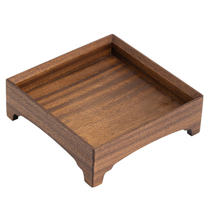 Gohobi Square Walnut Teak Wooden Serving Tray Teapot Tray