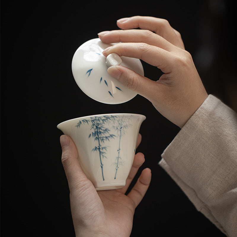 Gohobi Hand-Painted Bamboo Celadon Gaiwan