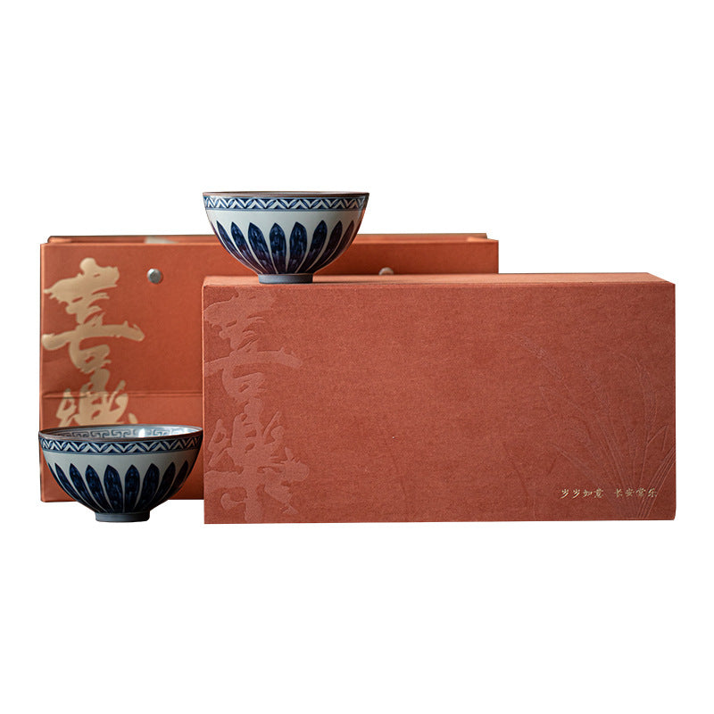 Gohobi Crackled Glaze Banana Leaf Teacup