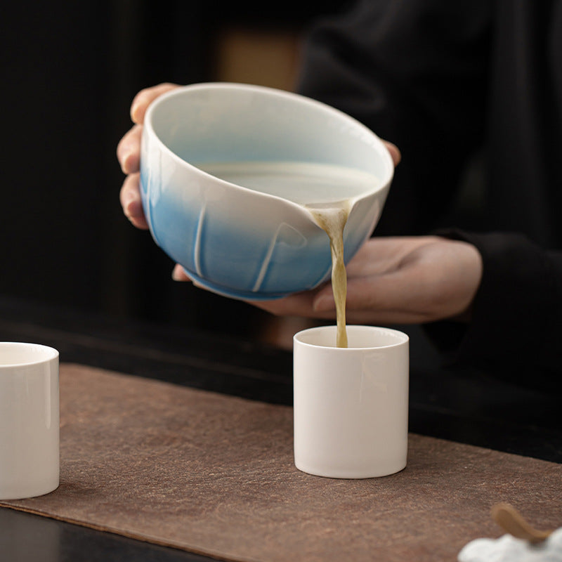 Gohobi White Porcelain Matcha Cup – Large Capacity Master Cup for Gongfu Tea, Home, and Office Use