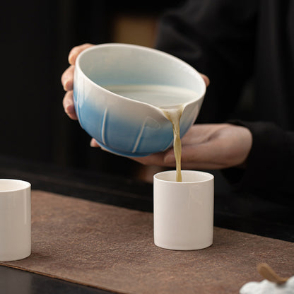 Gohobi White Porcelain Matcha Cup – Large Capacity Master Cup for Gongfu Tea, Home, and Office Use