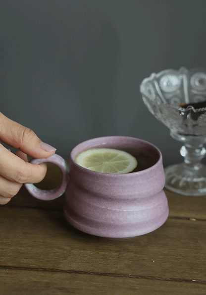 Gohobi Handmade Afternoon Japanese Stoneware Coffee Latte Mug and Saucer Set