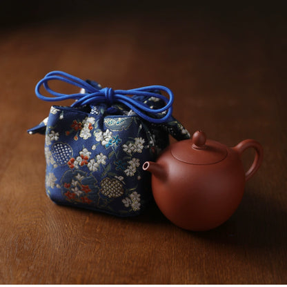 Gohobi Colourful Brocade Teaware Storage Travel Bag