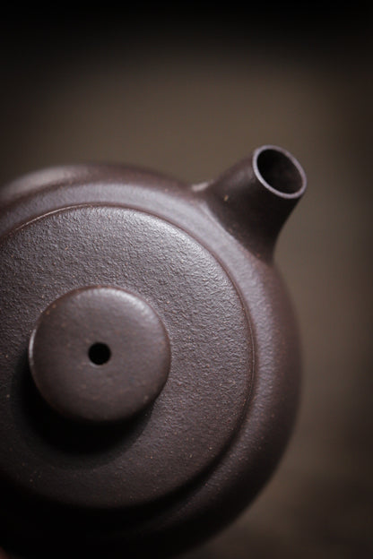 [Chingshui Tang 青水堂] Handmade Yixing Purple Zisha Clay Teapot  – 100ml Original Ore Sky Blue Clay Xiao Julun (Small Giant Wheel) Style, Thin-Walled Gongfu Teapot with Built-in Filter