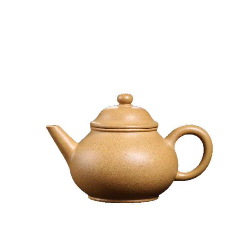 [Chingshui Tang 青水堂] Handmade Yixing Yellow Zisha Clay Teapot 120ml – Original Ore Huangjin Duan Clay Bala Shui Ping Teapot for Gongfu Tea Brewing