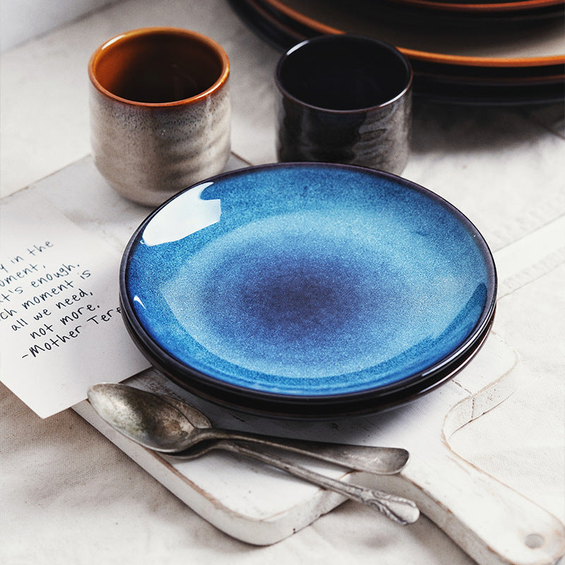 Gohobi Kiln-Change Ceramic Flat Dining Plate