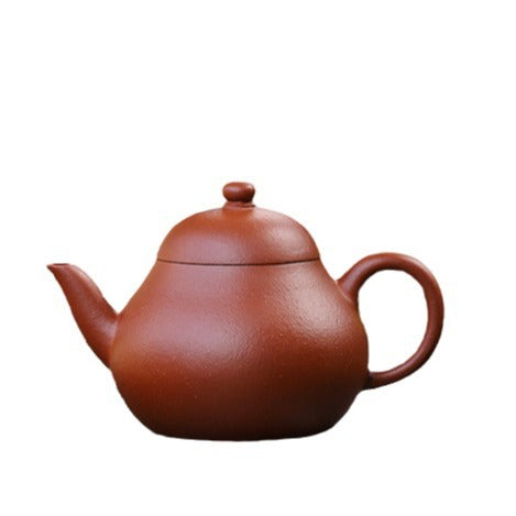 [Chingshui Tang 青水堂] Handmade Yixing Red Zisha Clay Teapot – 130ml Handmade Original Ore Raw Zhuni Pear-Shaped Teapot, Gongfu Tea Brewing Small Yixing Teaware