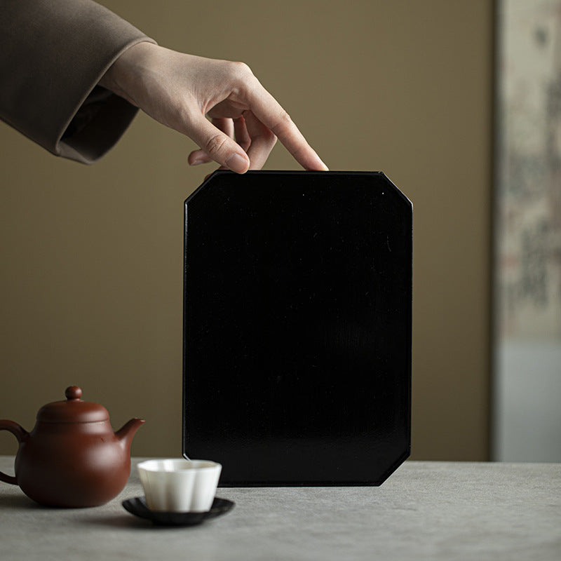 Plateau rectangulaire en fer noir style japonais Gohobi Wabi-Sabi 008