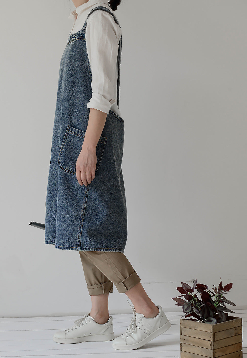 Gohobi Japanese Style Washed Denim Cotton Apron