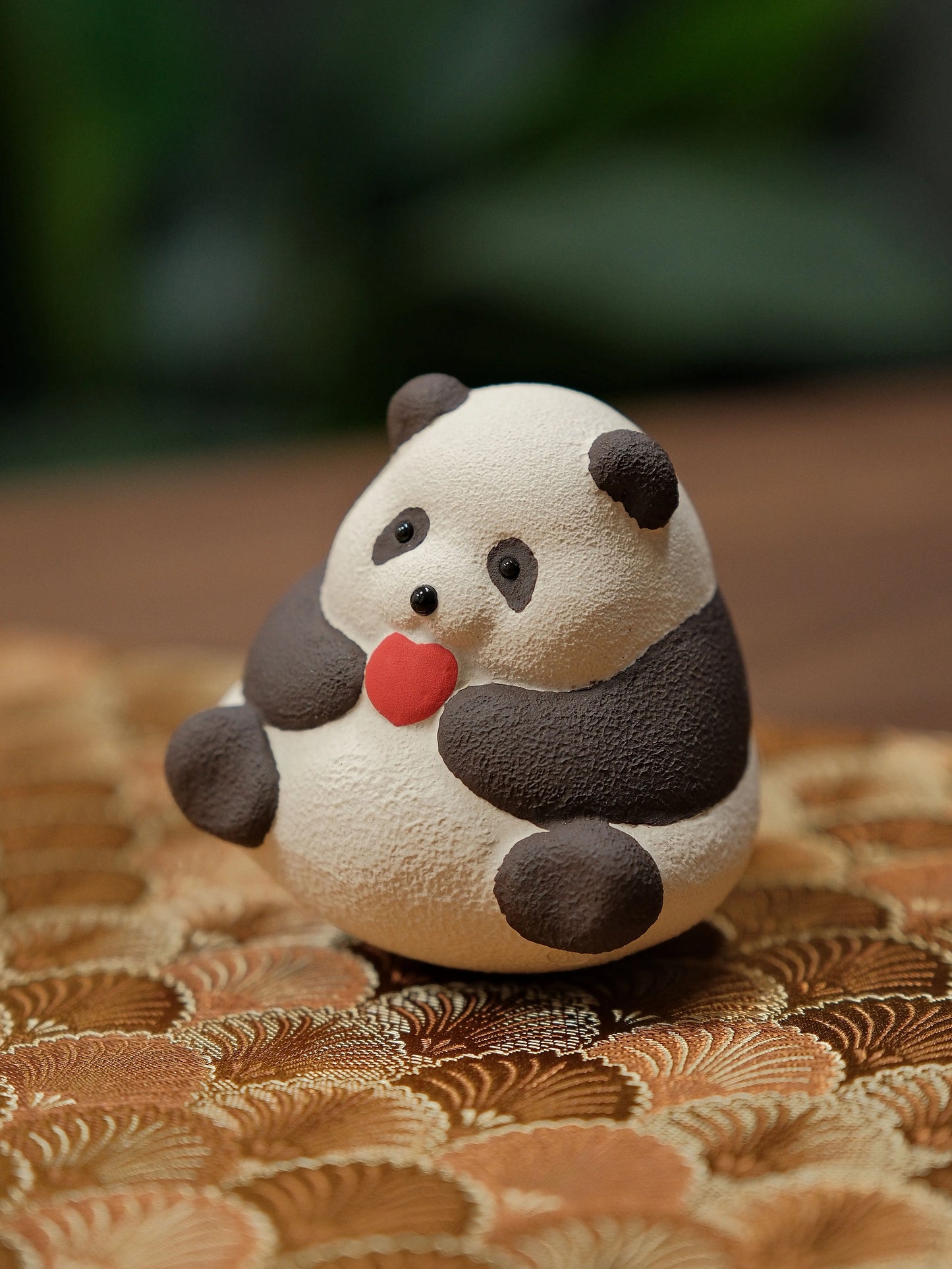 Gohobi Handcrafted Ceramic Giant Panda Tumbler Tea Pet Ornament