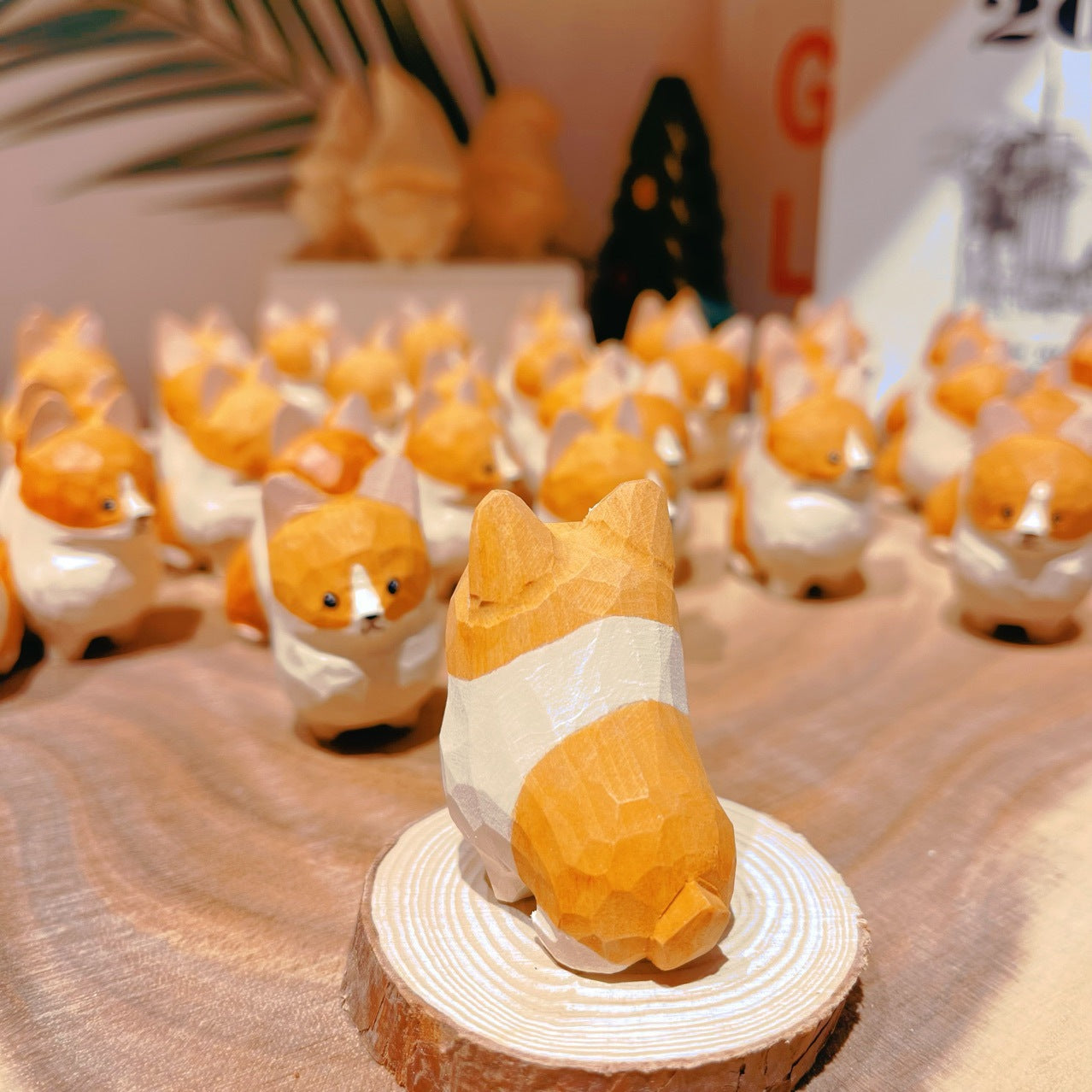 Gohobi Handcrafted Wooden Corgi Dog Ornament