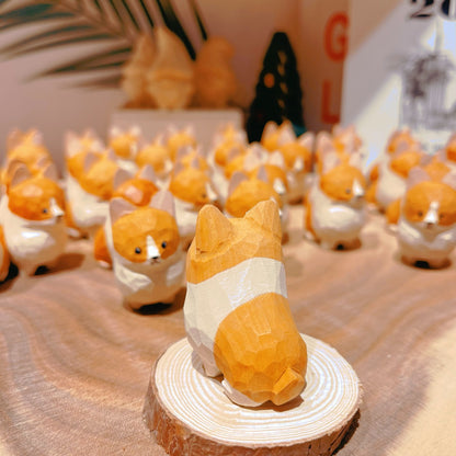 Gohobi Handcrafted Wooden Corgi Dog Ornament