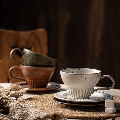 Gohobi Japanese Retro Coffee Cup and Saucer Set