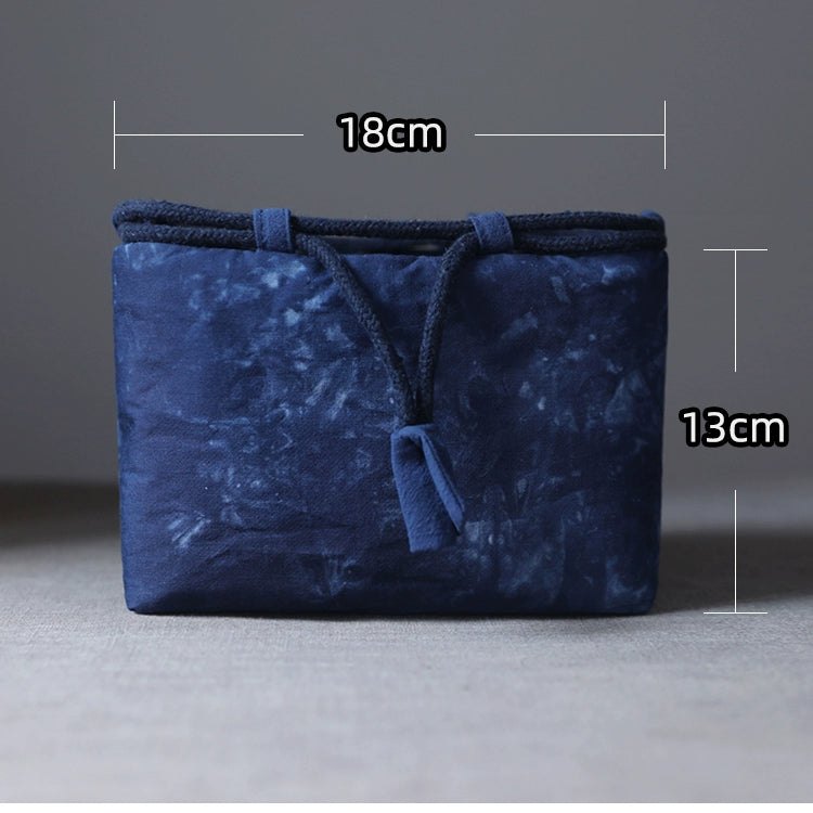 Gohobi Large Dyed Fabric Teaware Storage Travel Bag