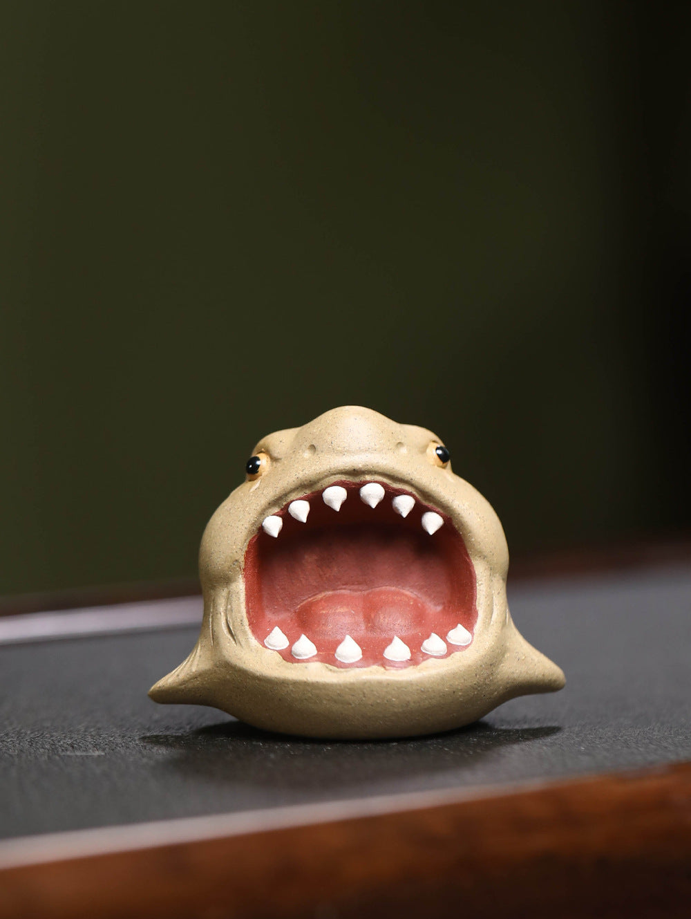 Gohobi Handmade Ceramic YiXing Clay Shark Fish Ornament Tea pet