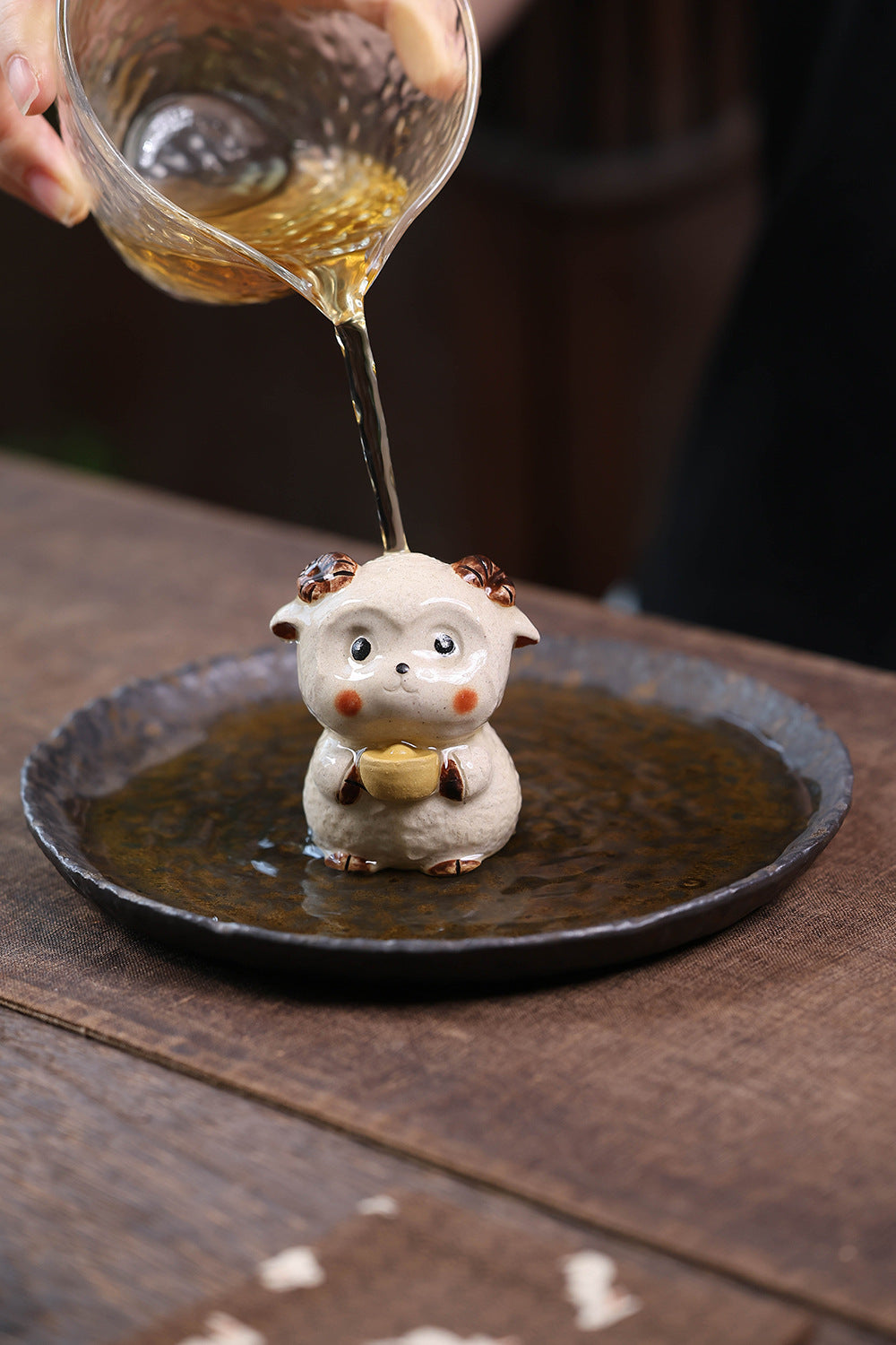 Gohobi Yixing Purple Clay Sheep Tea Pet – Handmade Sanyang Kaitai Ornament