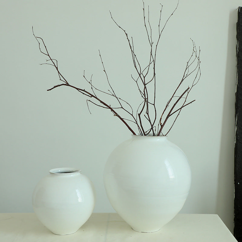 Gohobi White Moon Jar Ceramic Vase